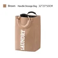 Cesto lavanderia color caffè con manici in metallo e stampa 32x25x50cm - 32*25*50cm / Cachi