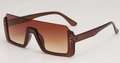 Modieuze oversized vierkante zonnebril met bruin verloop en zilveren klinknagels - Thee Frame Thee Lenzen