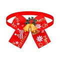 Papillon rosso natalizio per animali con campanelli e motivi a fiocchi di neve - Stile Doppia Campanella Rossa(BT351-1)