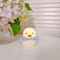 Cute duck LED night light with blue checkered ribbon on a white tabletop display - Small Duck - Blue