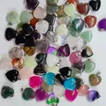 Assortimento di ciondoli a cuore da 2 cm in cristallo e pietra naturale con chiusura in argento - Prodotto Difettoso