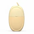 Handheld silicone ice roller for facial skincare in a soft cream yellow oval design - New Oval Light Yellow