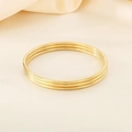 Minimalist 18k gold plated 3mm stainless steel stacked round bangle for women - Gold 3-Piece Set / 46mm [inner Diameter]