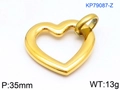 Polished 18K gold-plated hollow heart pendant necklace variant in gold finish - Gold Hollow Smooth Style (KP79087-Z)