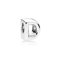 Polished silver alloy letter D charm bead for customizable jewelry bracelets - Letter D / Silver