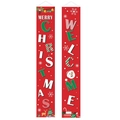 Red Merry Christmas and Welcome door banners for outdoor festive porch decorations - XS-18 Red Merry Christmas/Welcome