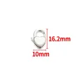 Macro view of heart lobster clasp showing dimensions 16.2mm height and 10mm width - 16mm / Steel
