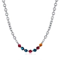 Collana a catena spessa in acciaio inossidabile con pietre naturali colorate sfaccettate - Perle Sfaccettate Multicolore (2452-Collana)
