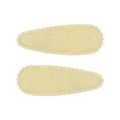 Barrettes BB jaune clair en tissu avec broderie à pois et bords ondulés pour filles - Pince Goutte à Bord Festonné (Lot de 2) / Jaune Pâle-Pois