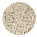 Decorazione da parete boho rotonda tessuta a mano in corda intrecciata bianco crema - 30cm / Stile G in Mais
