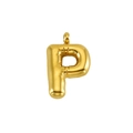 Golden balloon style letter P pendant crafted in polished stainless steel - Letter P