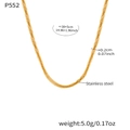 Detail showing 38+5cm adjustable length and 0.2cm width of gold twisted chain necklace - Gold Necklace (P552) / 38+5cm