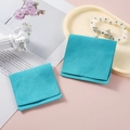 Cyan blue microfiber suede jewelry envelope pouch with flap for accessories - Microfiber Flap Pouch / 7*7cm / Light Cyan