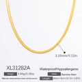 18k gold plated stainless steel snake chain necklace, 3.16mm width, model XL31282A - Gold Stainless Steel Snake Necklace (XL31282A)