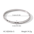 Detailed size chart for textured 18k gold plated stainless steel irregular bangle - Silver Slim Style ID 5.6cm (HC-B20436-S)