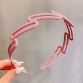 Morandi pink frosted wavy headband with non-slip sawtooth design for women - Ring Wave Style / 13# Ring-Pink
