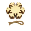 Set of 10 laser-cut wooden snowflake Christmas ornaments with natural jute twine - Snowflake / 10 Pieces With Jute Rope
