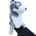 Marionnette à main loup en peluche gris et blanc pour contes et jeux de rôle éducatifs - Loup gris