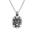 Ciondolo testa di tigre e teschio retrò su catena box, collana vintage in acciaio argento - Ciondolo Testa di Tigre e Teschio Senza Catena (KP100049)