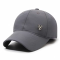 Men's dark grey thermal winter baseball cap with fleece lining and metal shield logo - Adjustable / Gray
