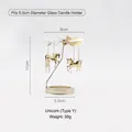 Golden rotary candle holder with unicorn charms and 5.5cm base for aromatherapy - 5.5CM Unicorn Style