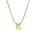 Detail of 3D balloon style letter K pendant on a gold snake chain necklace - Necklace - Letter K
