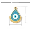 Details zu 17mm x 13mm blauem Auge Anhänger aus Edelstahl und Emaille Parametern - Wassertropfen Auge