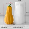 Halloween pumpkin silicone mold for candles and soap with dimensions and finished product - Pumpkin Mold J-5328