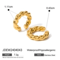 Pendientes de aro de cuerda trenzada en acero inoxidable chapado en oro de 18k - JDEW2404043-Earcuff Trenzado Dorado