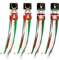 Set di 4 maniche a vento Schiaccianoci natalizie con nastri per decorazione giardino - Stile Soldato Schiaccianoci (Senza Luce) / 1,35m/53 Pollici
