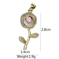 18k gold rose pendant necklace with pink gemstone and mother-of-pearl flower design - D9019JF Flower