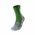 Green and grey professional crew sports socks with thick cushioning and V-pattern design - LR04 Bright Green No.10