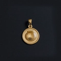 18K gold plated titanium steel shell pendant with elegant rope edge detail for women - M05 (Shell Pattern)