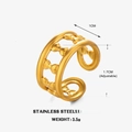 Adjustable golden stainless steel ring with bowknot design and 1cm height specification - Gold Bowknot Style