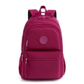 Fashionable magenta oxford cloth backpack with multi-pocket design and padded straps - Rose Red