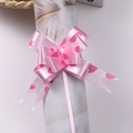 Light pink gift pull bow ribbon with dark pink heart patterns for gift wrapping - Pink Heart