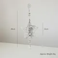 Étoile de Noël en fer argenté avec perles de cristal suspendues taille 28x13cm - Étoile 3D Argent