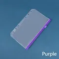 Purple zipper pocket for A6 6-hole transparent PVC loose-leaf notebook binder insert - A6 Transparent Bag with Purple Zipper