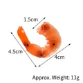 Realistischer PVC-Garnelenmodell-Schlüsselanhänger für Lebensmitteldisplays - Gegrilltes Garnelenfleisch - Ohne Schnalle