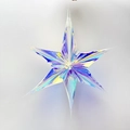 Ornement étoile irisante en PVC avec film arc-en-ciel pour décor de Noël et mariage - Étoile Hexagramme Irisée de 16 Pouces