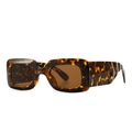 Modern retro square sunglasses featuring tortoise shell frames and brown lenses - Leopard Tan Frame
