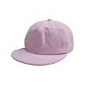 Detailansicht der rosa Cord-Struktur und flachen Krempe dieser Vintage-Hip-Hop-Baseballkappe - Nur Mütze / Rosa