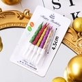 Colorful 4.5cm spiral birthday candles set for cake decoration in assorted metallic colors - Metallic Multicolor