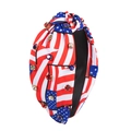 Independence Day headband with American flag print and colorful rhinestones knot - American Flag Color Matching Rhinestone Headband