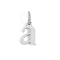Polished silver metal pendant featuring minimalist lowercase letter 'a' design - Lowercase a - Steel Color
