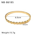 Detail view of 18k gold plated bracelet with dimensions 6.0cm diameter and 15.7g weight - Coffee Bean Chain Splicing Style (NB-B6185)
