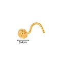 Piercing de nez en titane doré en forme de rose avec gravure et couronne de 0,4cm - Style Fleur de Rose 3D (T2556-7#) / Or
