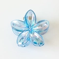 Iridescent ice blue floral hair claw clip with pearlescent finish and metal spring - #8 Transparent Iridescent Blue