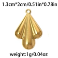 Goldener 304 Edelstahl Fächeranhänger für DIY Schmuckherstellung 1,3cm x 2cm - Fächerform (1.3*2cm) / Gold