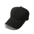 Detailansicht einer schwarzen gesteppten Baseballkappe mit floralem Jacquard-Muster - M (56-58cm) / Schwarz